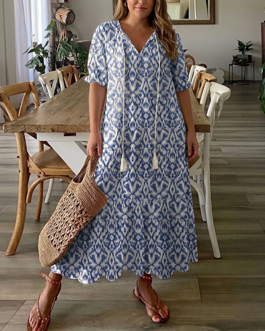 Elena | Abito boho con copertura sulla pancia