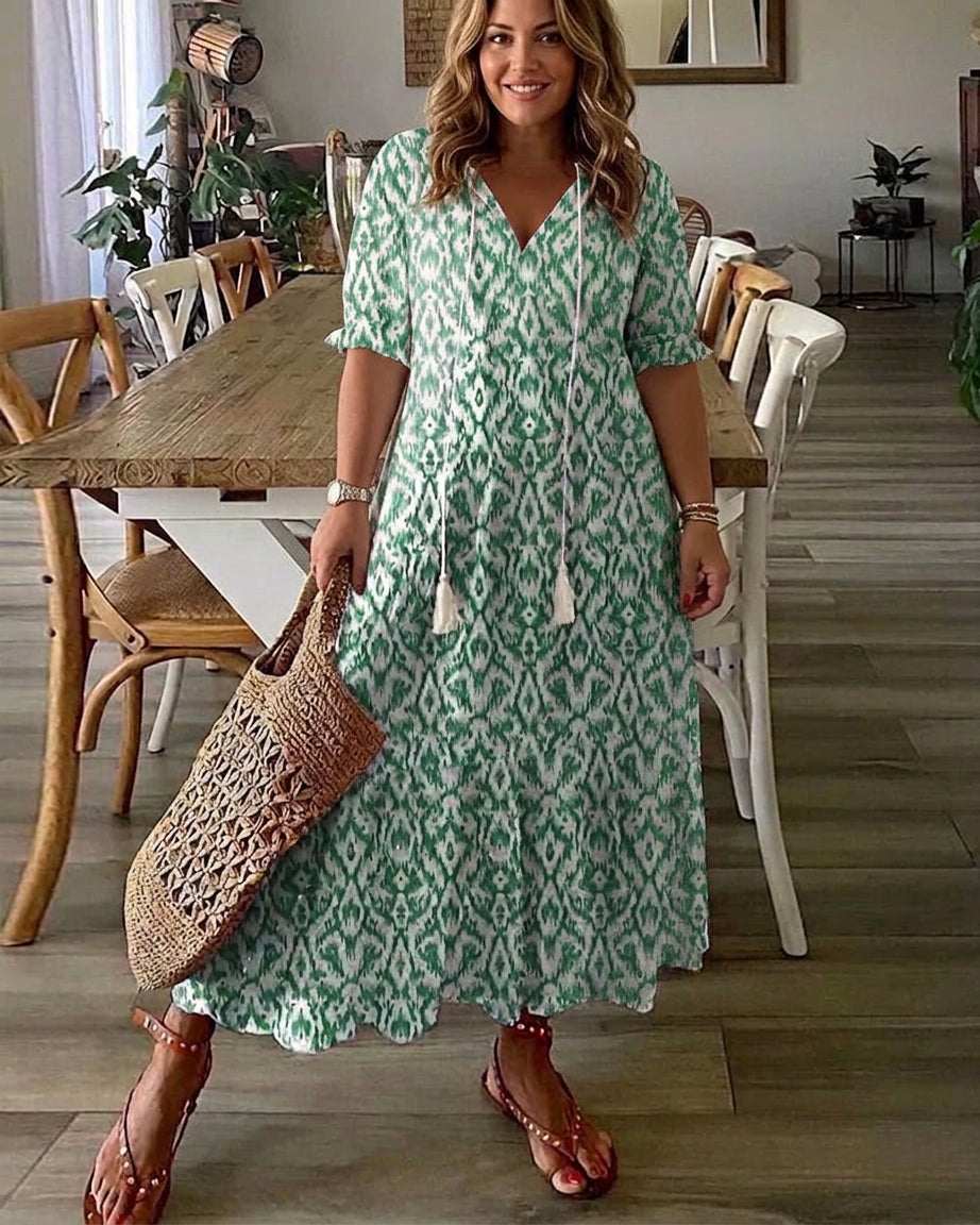 Elena | Abito boho con copertura sulla pancia