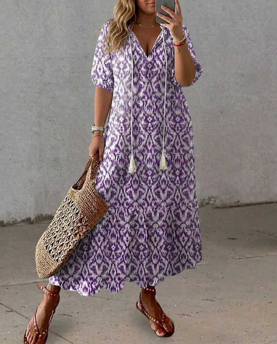 Elena | Abito boho con copertura sulla pancia