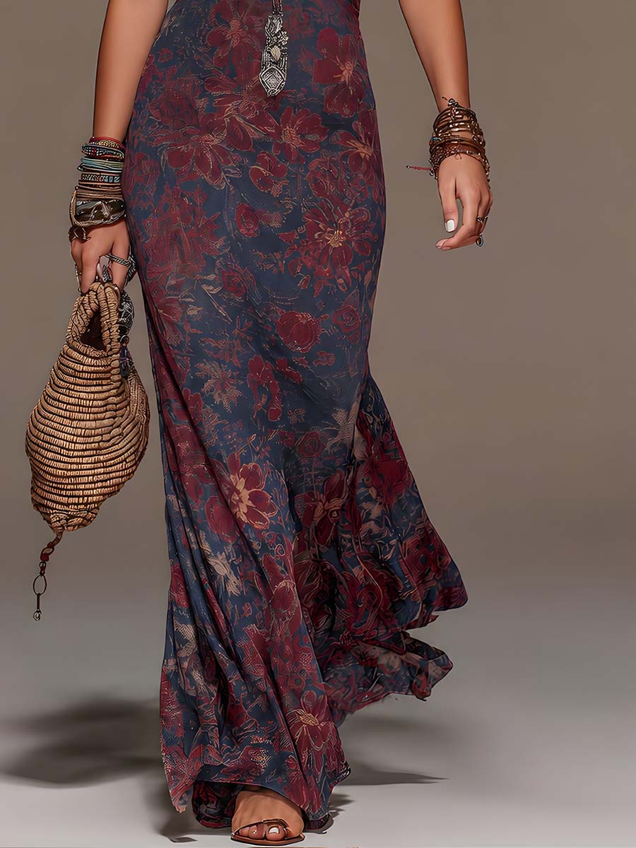 KARLA - ABITO LUNGO BOHO DARK