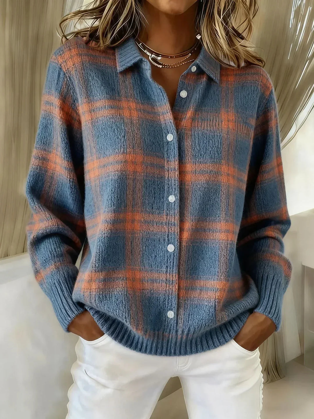 ANNA | CARDIGAN A RIGHE IN MAGLIA