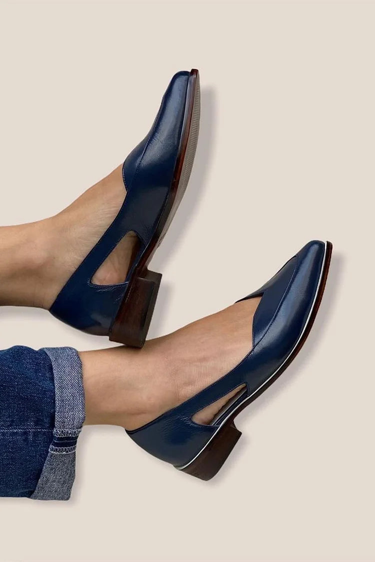 Ballerine cut-out slip-on casual Blu Navy a punta