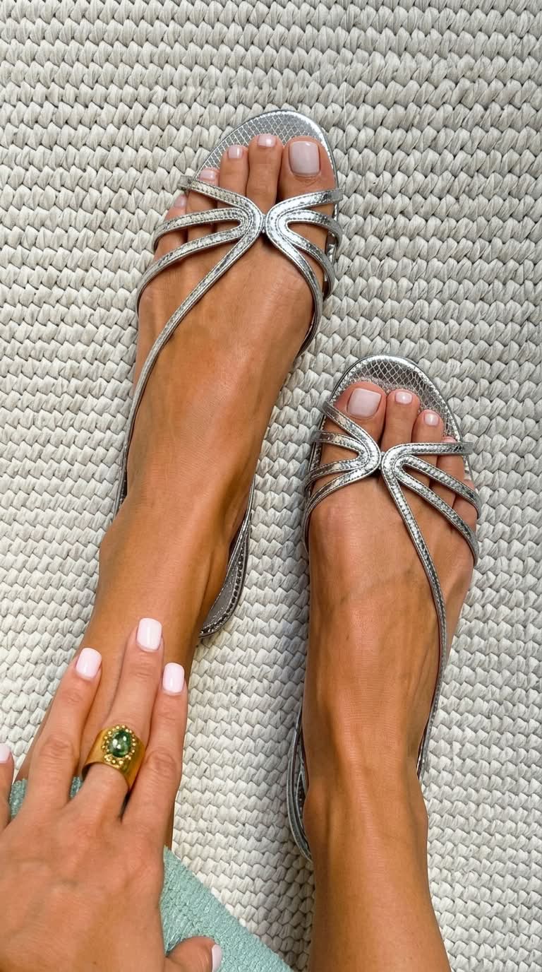 Sandali effetto serpente metallizzati con cinturini
