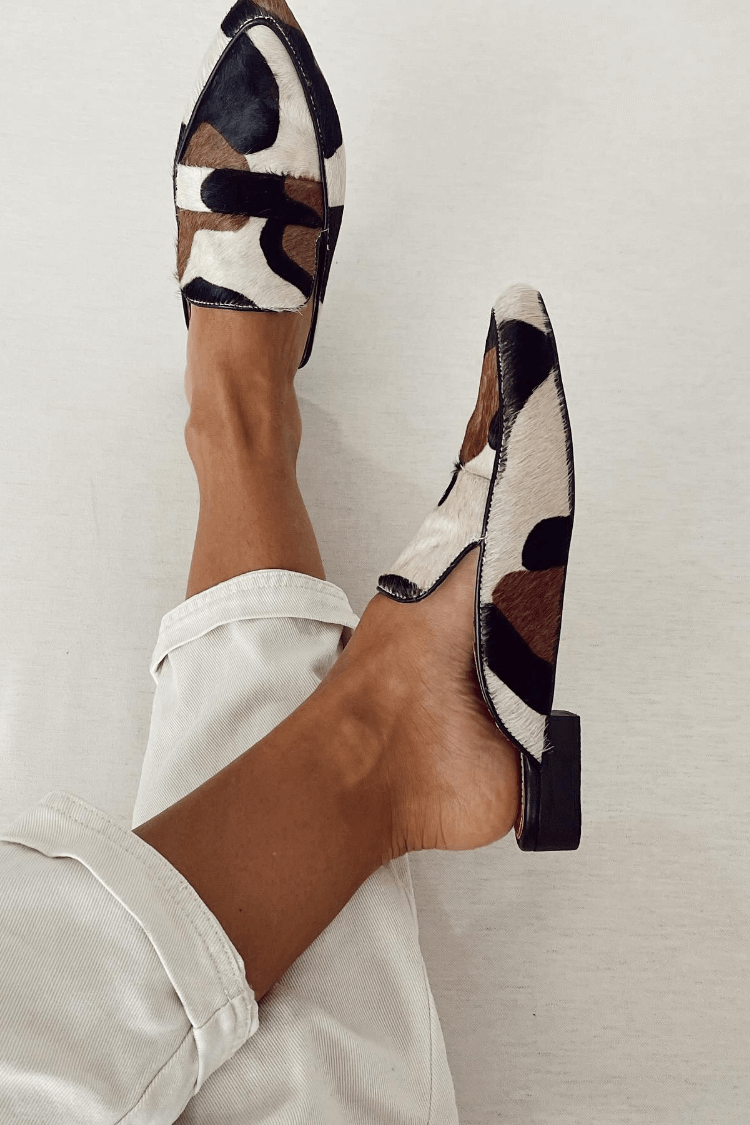 Mocassini patchwork a punta tonda