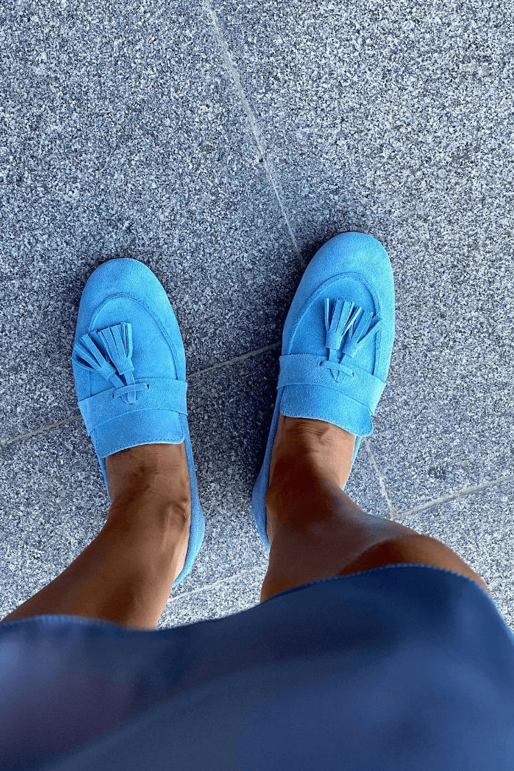 Mocassini scamosciati Magenta