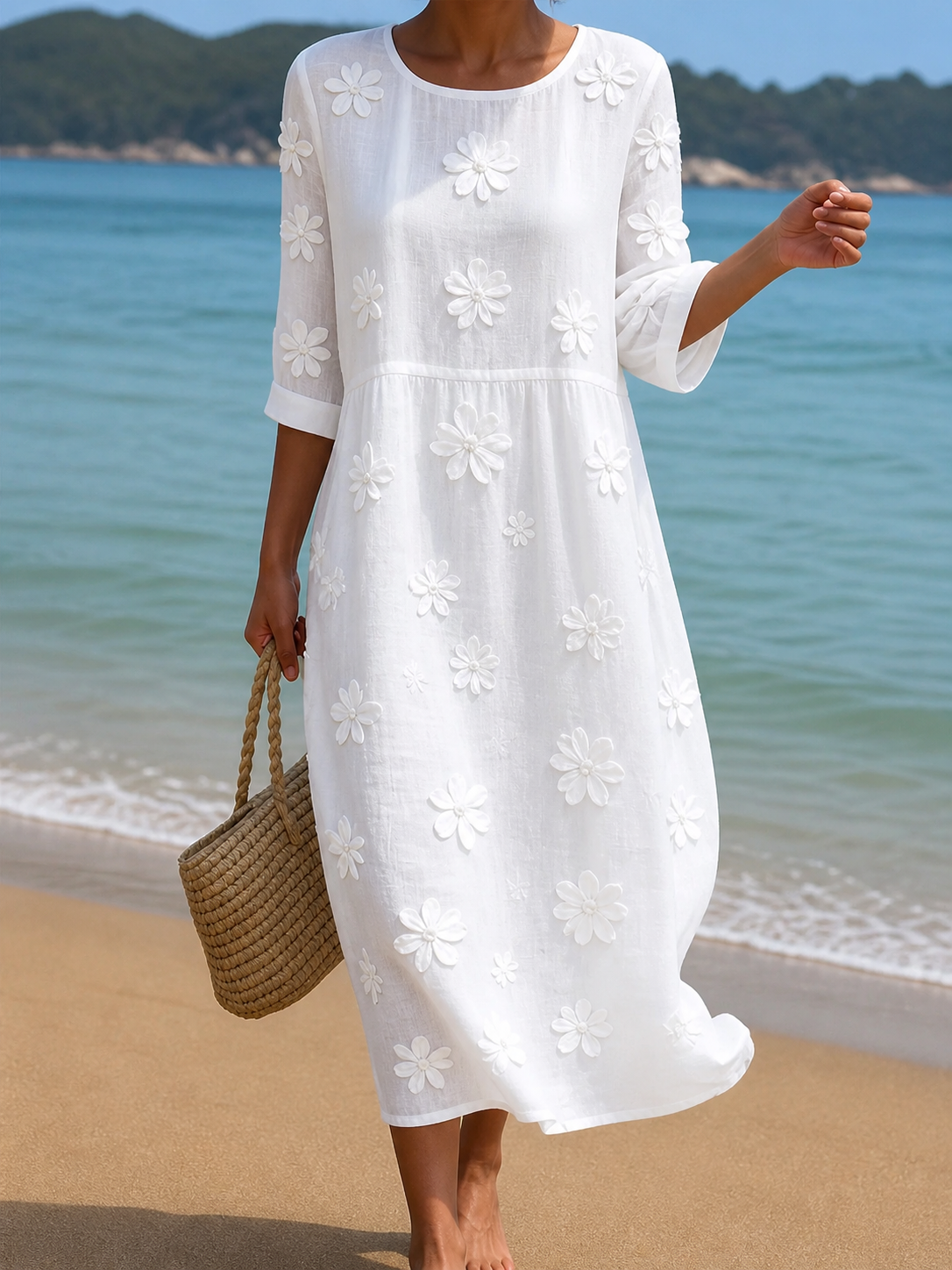 Abito casual da donna con stampa floreale