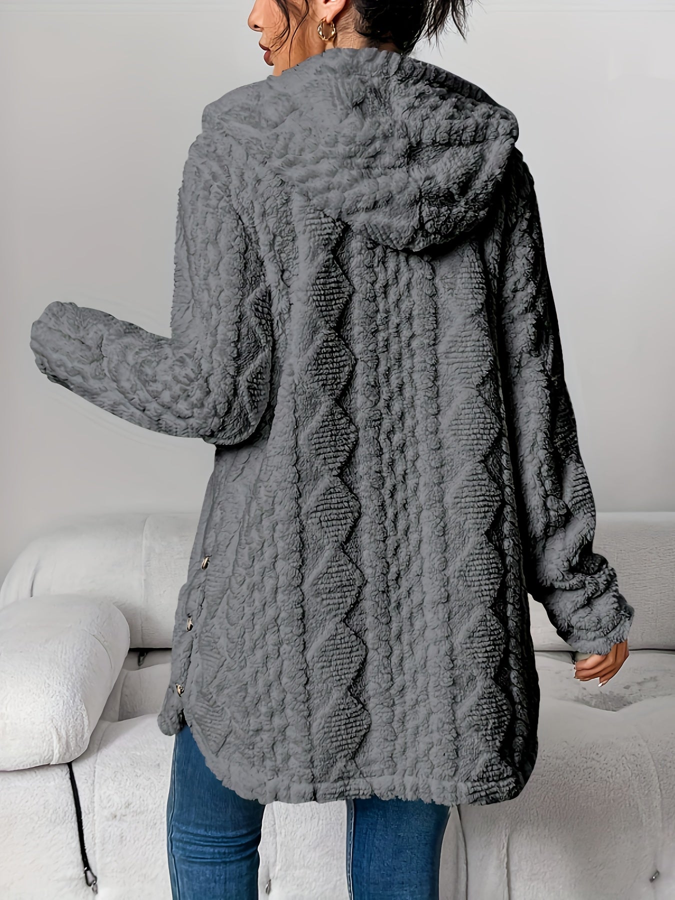 Alice | Fuzzy Fleece Button Down Cardigan