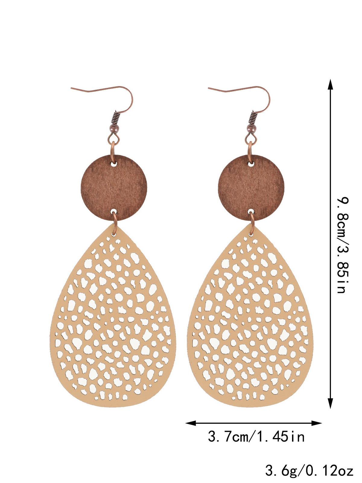 Eliana - Vintage Style Hollow-Out PU Leather Drop Earrings