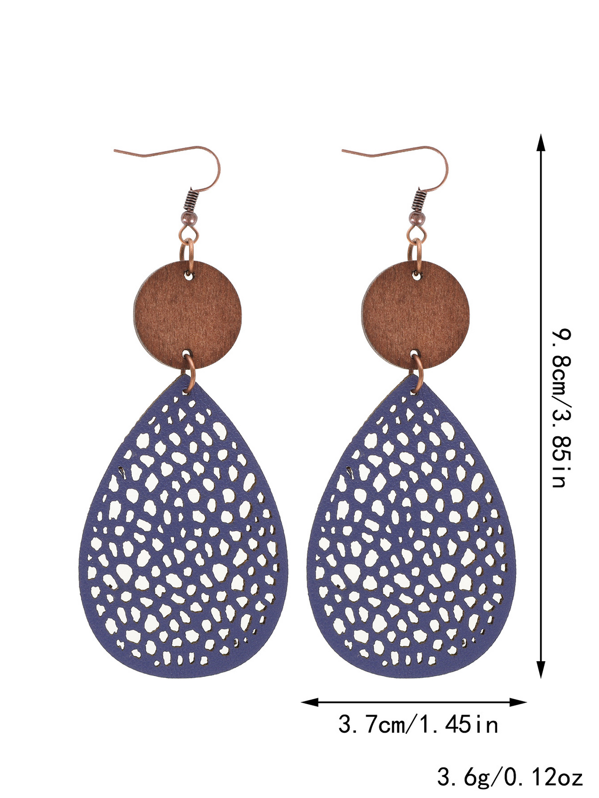 Eliana - Vintage Style Hollow-Out PU Leather Drop Earrings