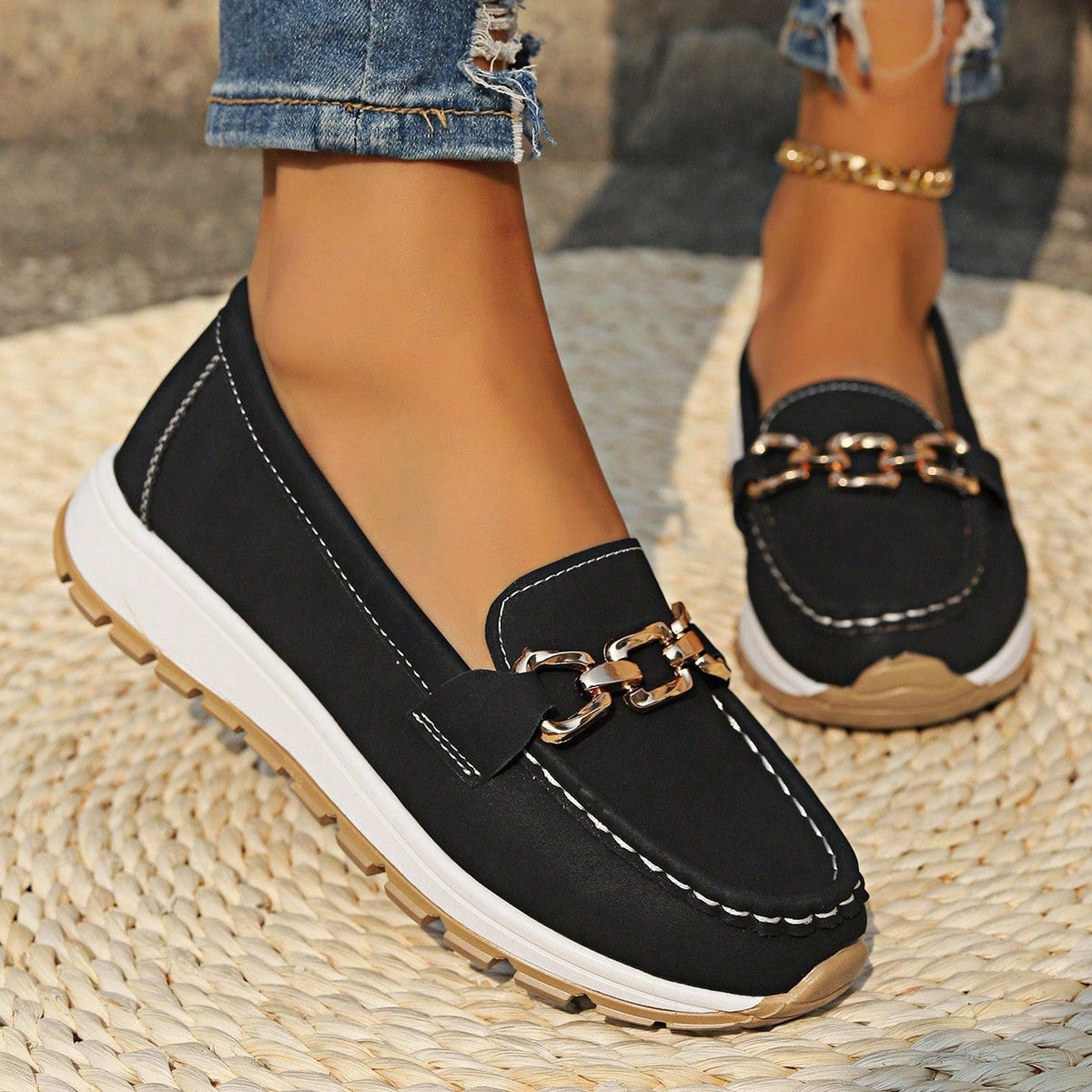 Ella - Orthopaedic Flat Buckle Loafers