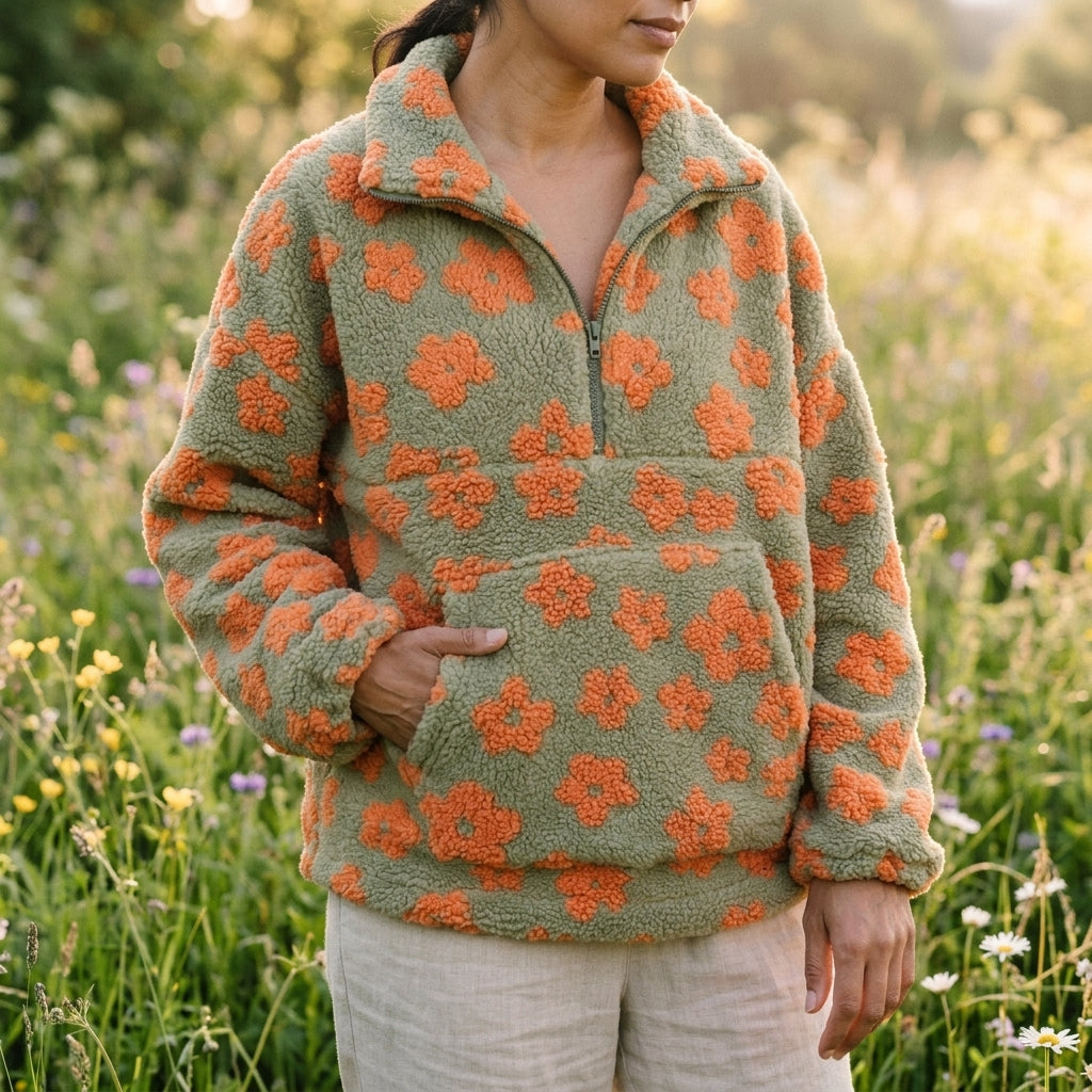 Otila | Cozy Floral Fleece Jacket for Effortless Style