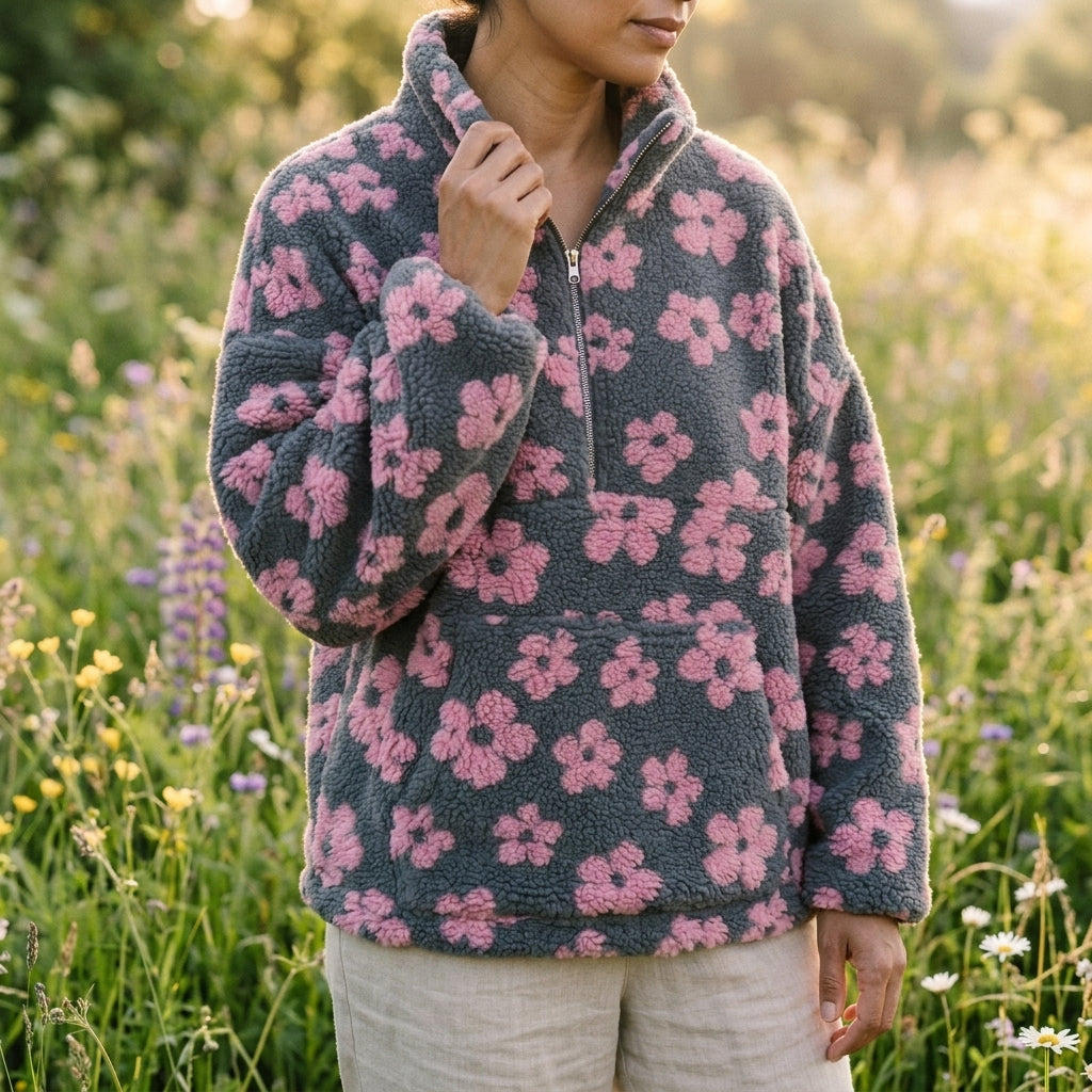 Otila | Cozy Floral Fleece Jacket for Effortless Style