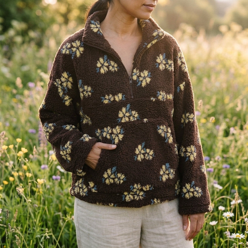 Otila | Cozy Floral Fleece Jacket for Effortless Style
