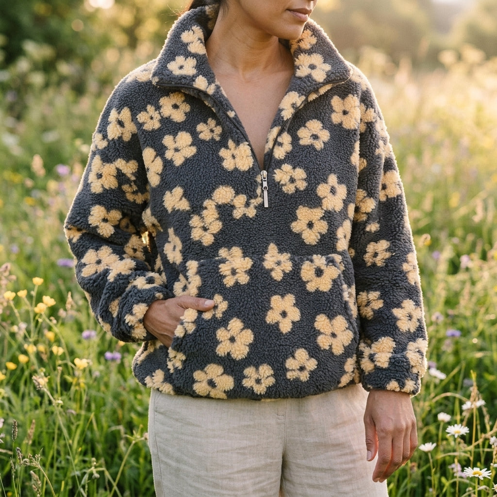 Otila | Cozy Floral Fleece Jacket for Effortless Style