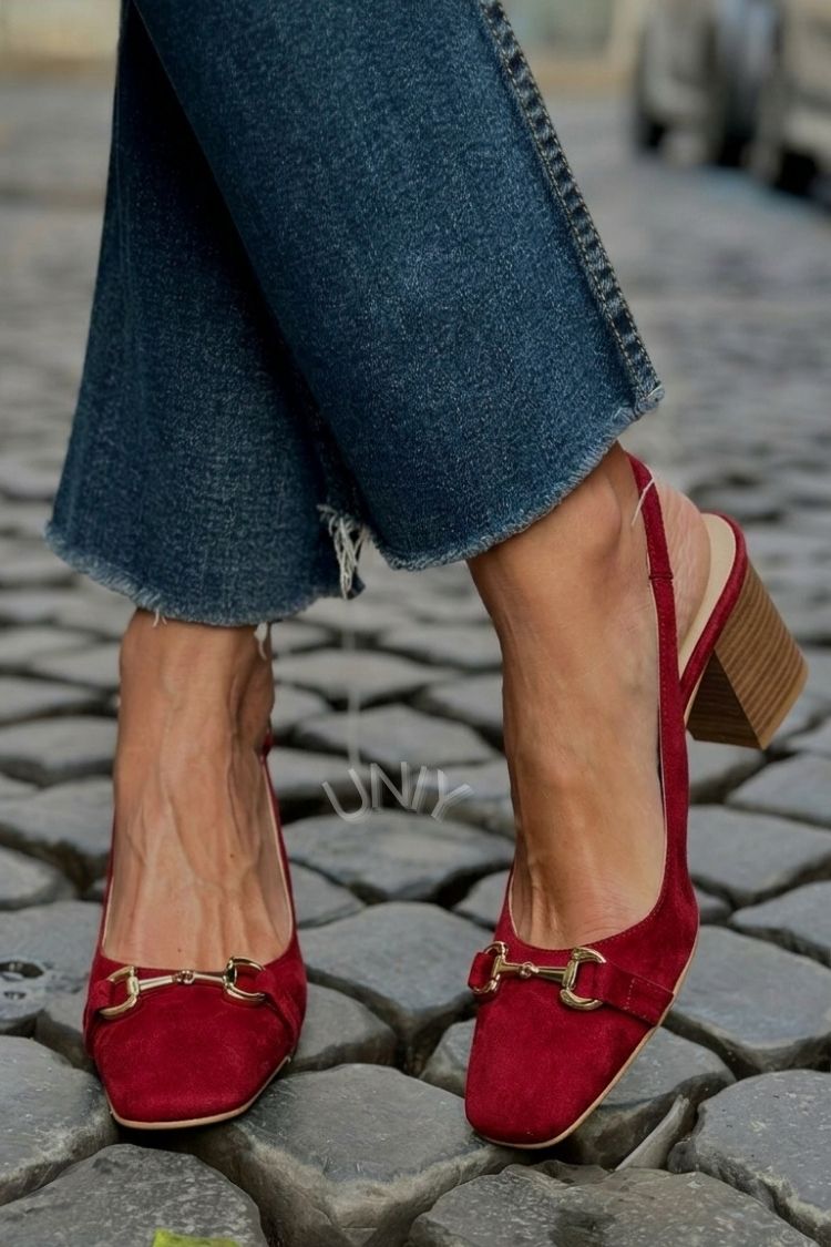 Tacchi a blocco slingback scamosciati Oliva