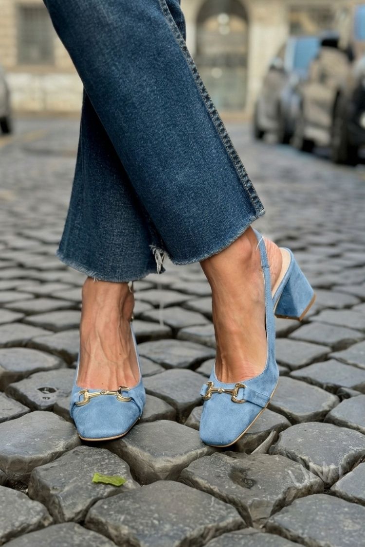 Tacchi a blocco slingback scamosciati Oliva