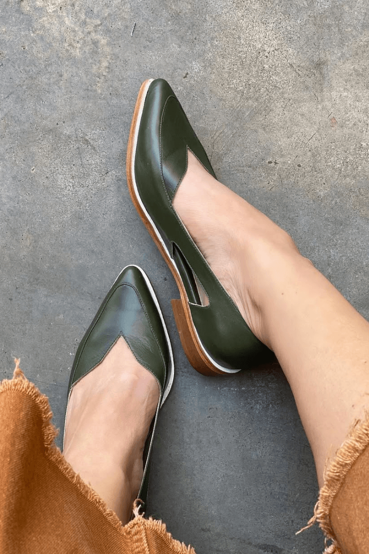 Ballerine cut-out slip-on casual Blu Navy a punta