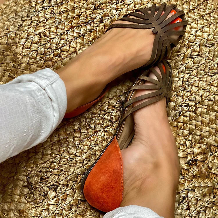 Ballerine cut-out slip-on color block a punta tonda