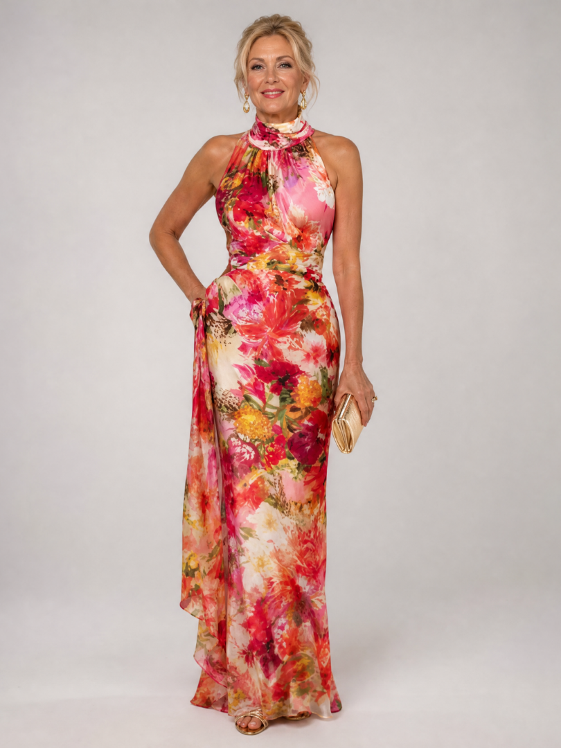 Elisabetta | Abito Maxi con Stampa Floreale