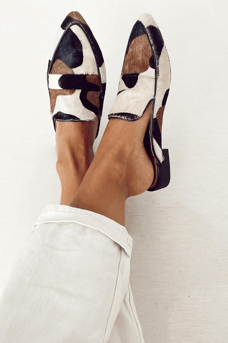 Mocassini patchwork a punta tonda
