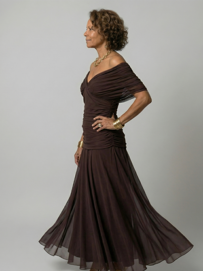 Calen | Abiti Midi Fluttuanti Off-Shoulder