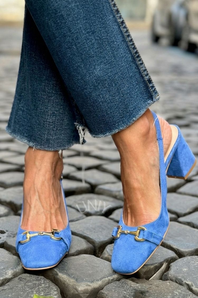 Tacchi a blocco slingback scamosciati Oliva