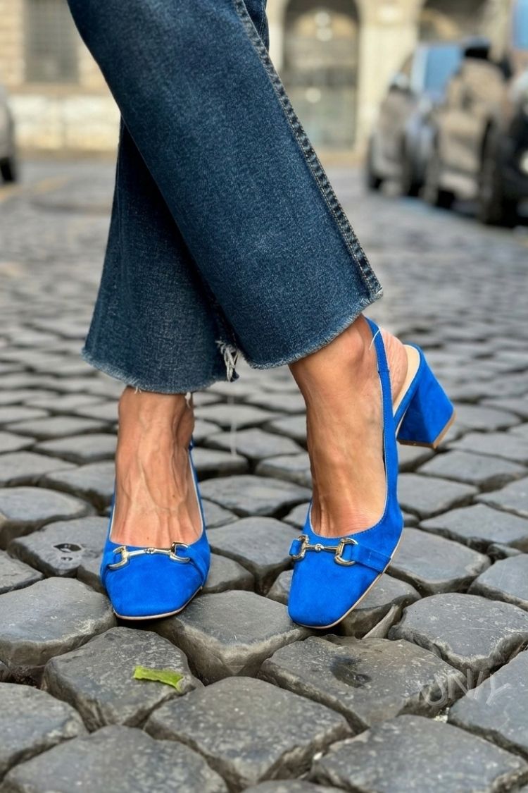 Tacchi a blocco slingback scamosciati Oliva