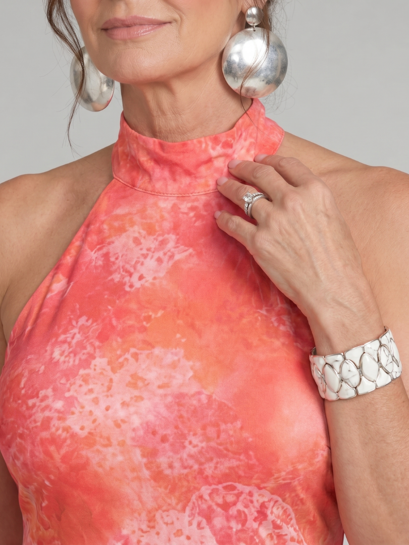 Coraline | Abito Maxi con Scollo Halter e Stampa