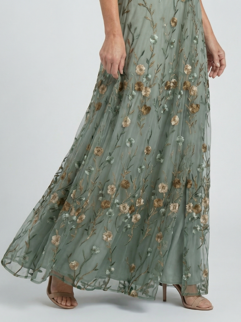 Julia | Abito maxi floreale con scollo a V