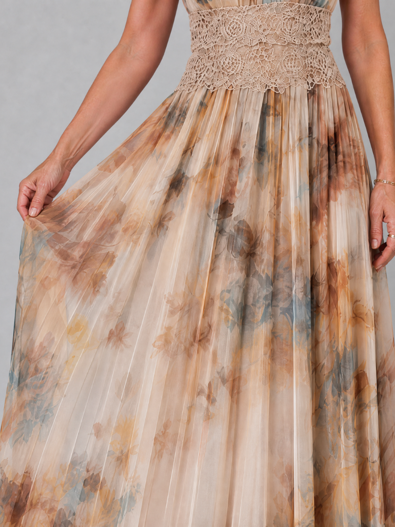 Elavenue | Abito Maxi con Scollo Halter e Vita in Pizzo