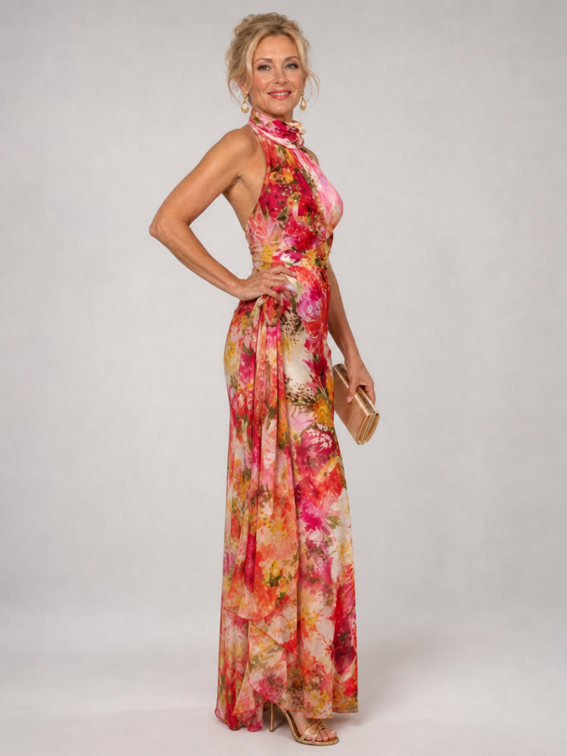 Elisabetta | Abito Maxi con Stampa Floreale