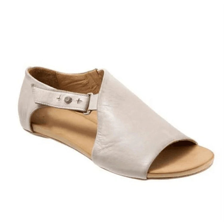 Sandali cut-out peep toe asimmetrici in tinta unita con cinturino e fibbia