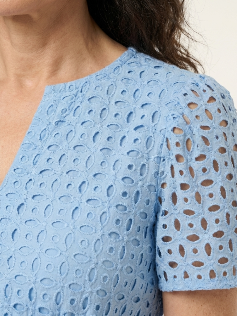 Brielle | Abito midi a maniche corte con scollatura a V