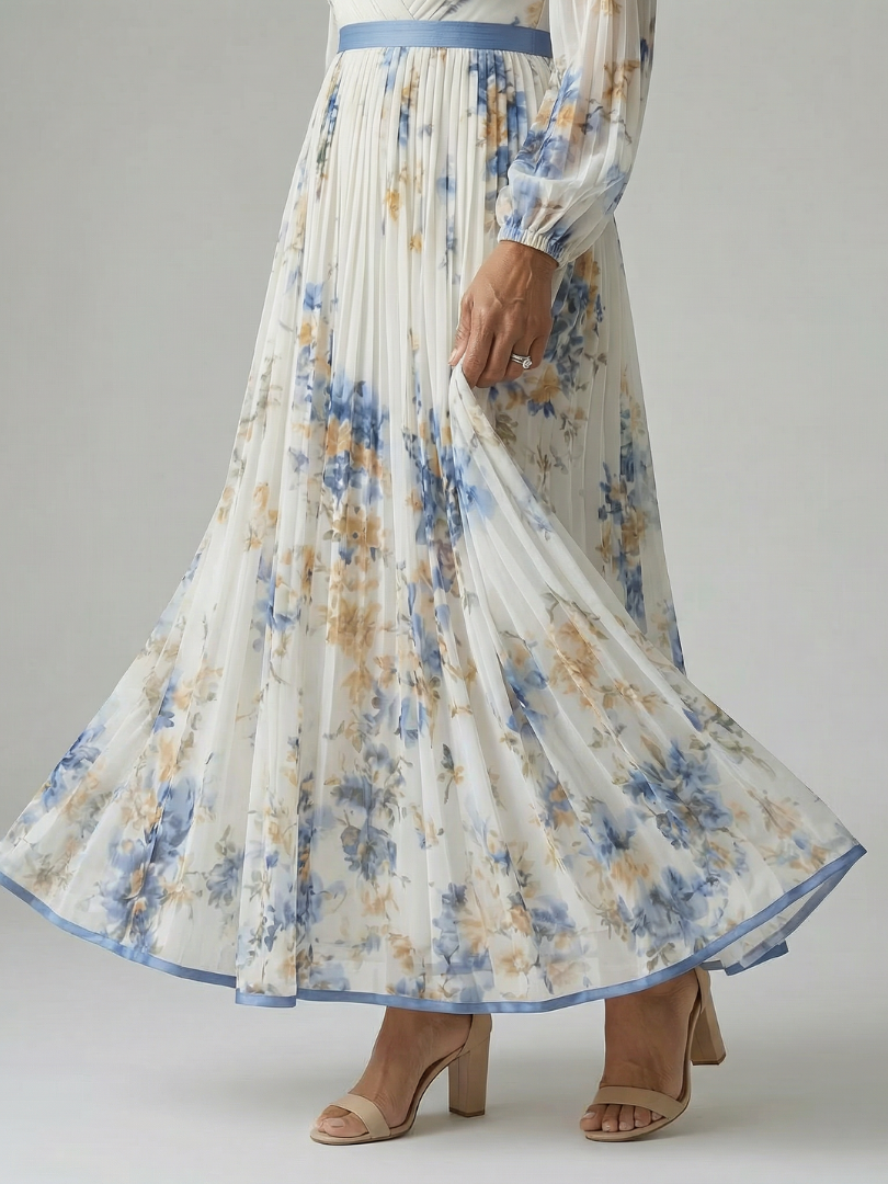 Rielle | Vestito Midi Avvolgente Plissettato