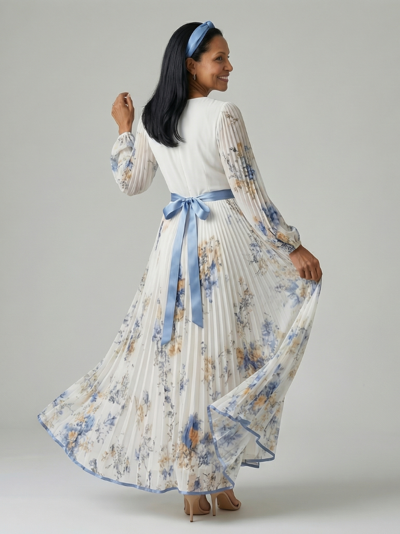 Rielle | Vestito Midi Avvolgente Plissettato