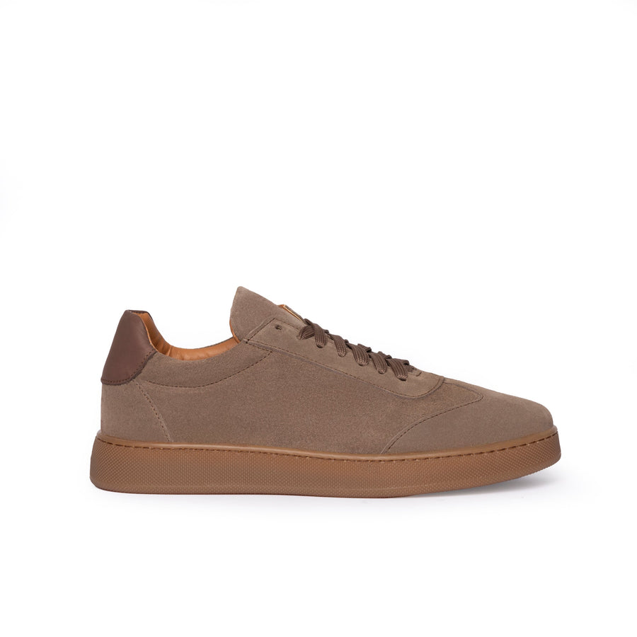 Fusion sneakers basse uomo in morbido camoscio
