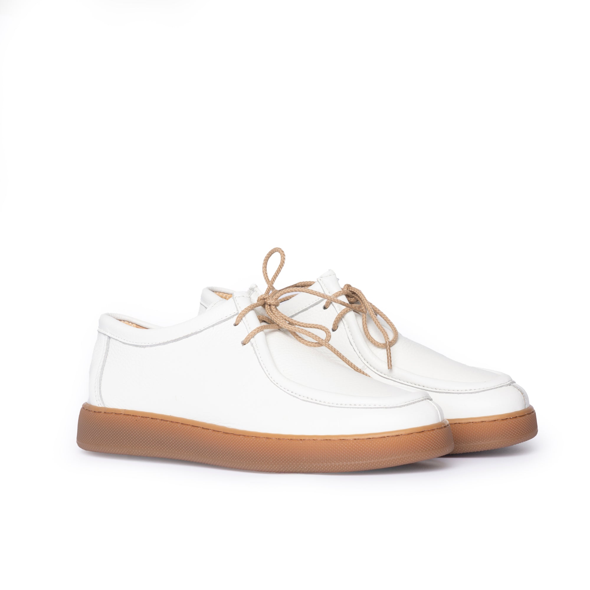 Frank Sneakers fondo ambra uomo in pelle bottolata