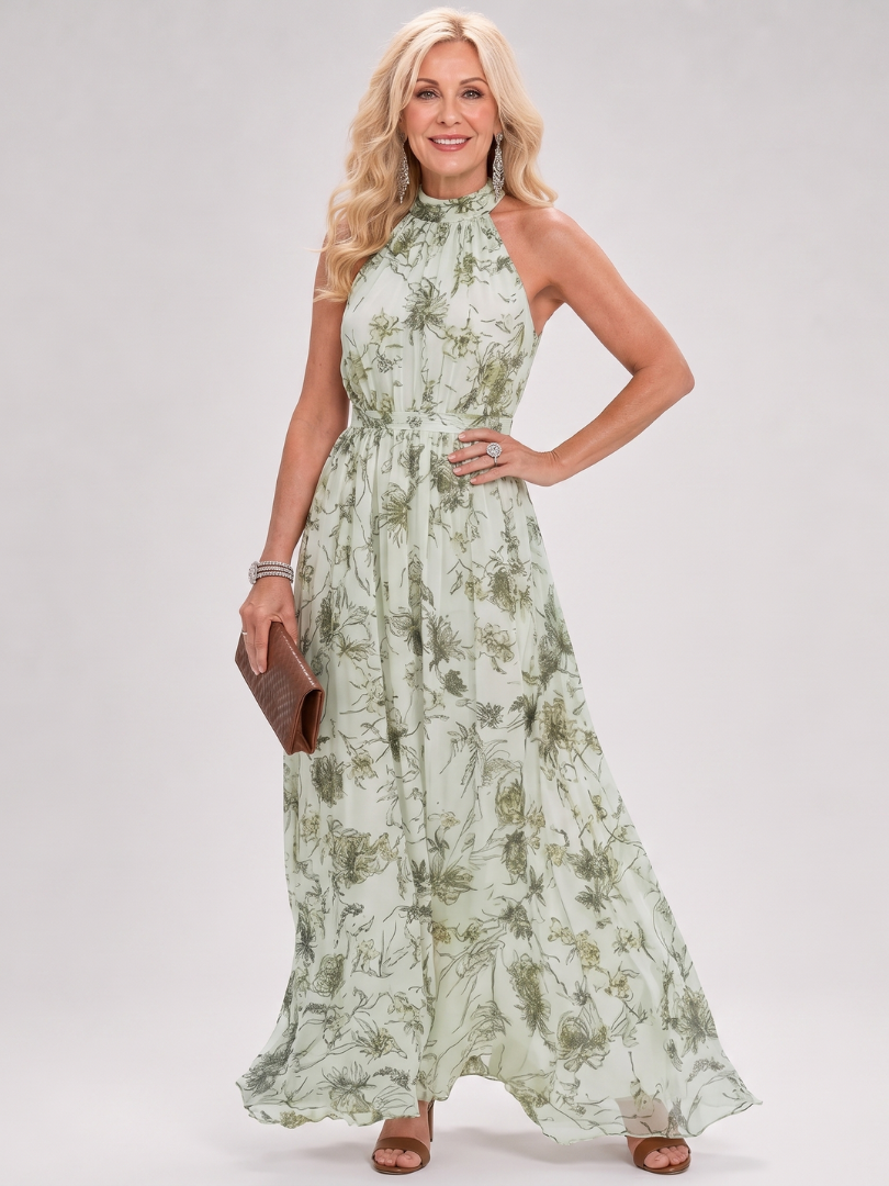 Guinevere | Abito Midi con Stampa Floreale e Gonna Fluttuante