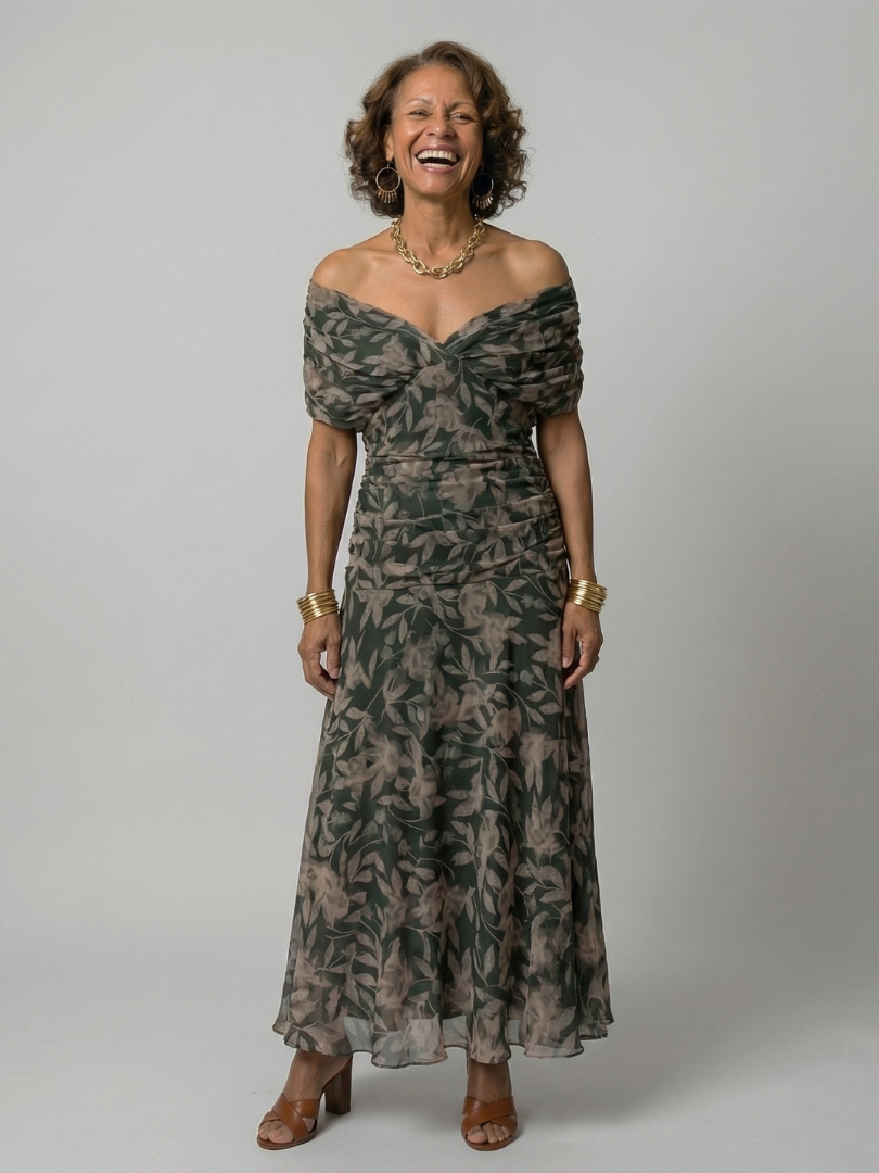 Calen | Abiti Midi Fluttuanti Off-Shoulder