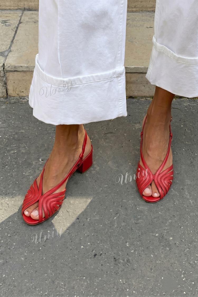 Tacchi a blocco slingback peep toe intrecciati metallizzati Oro Rosa