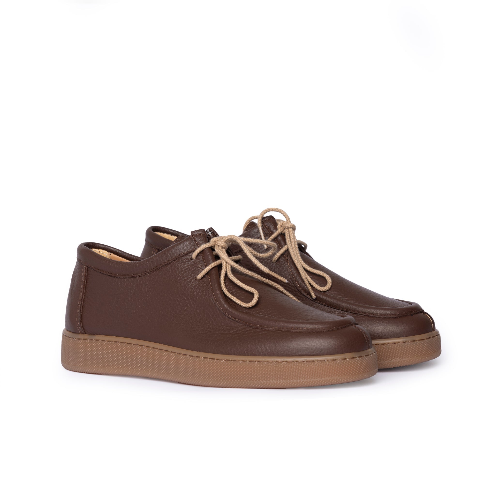 Frank Sneakers fondo ambra uomo in pelle bottolata