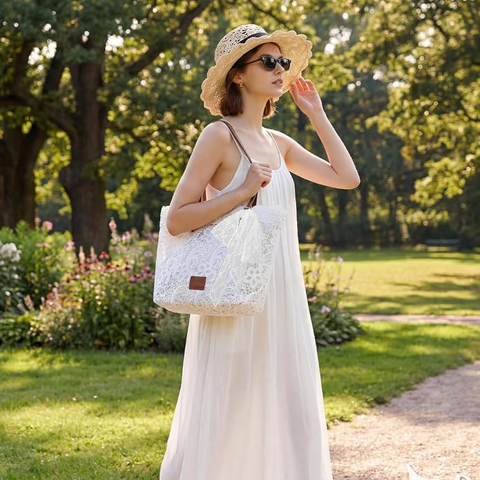 Peicees | Borsa a Spalla con Nastro in Pizzo