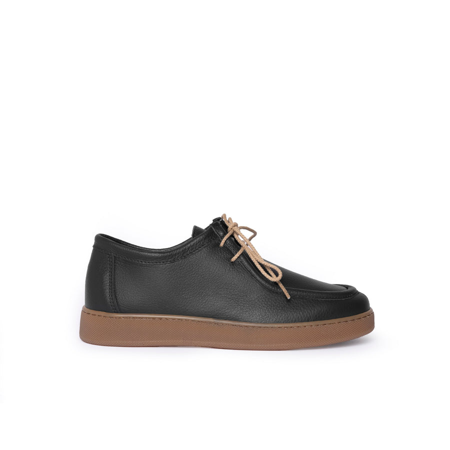 Frank Sneakers fondo ambra uomo in pelle bottolata