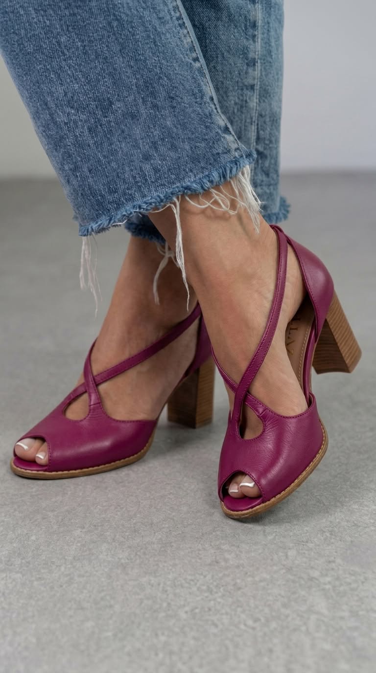 Sandali eleganti Rosa Cipria e Rosa a punta aperta con cinturini incrociati e tacco a blocco