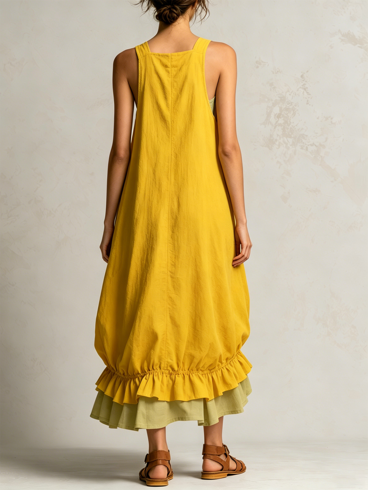 Fiamma | Balloon Dress with Pockets and Ruffled Hem