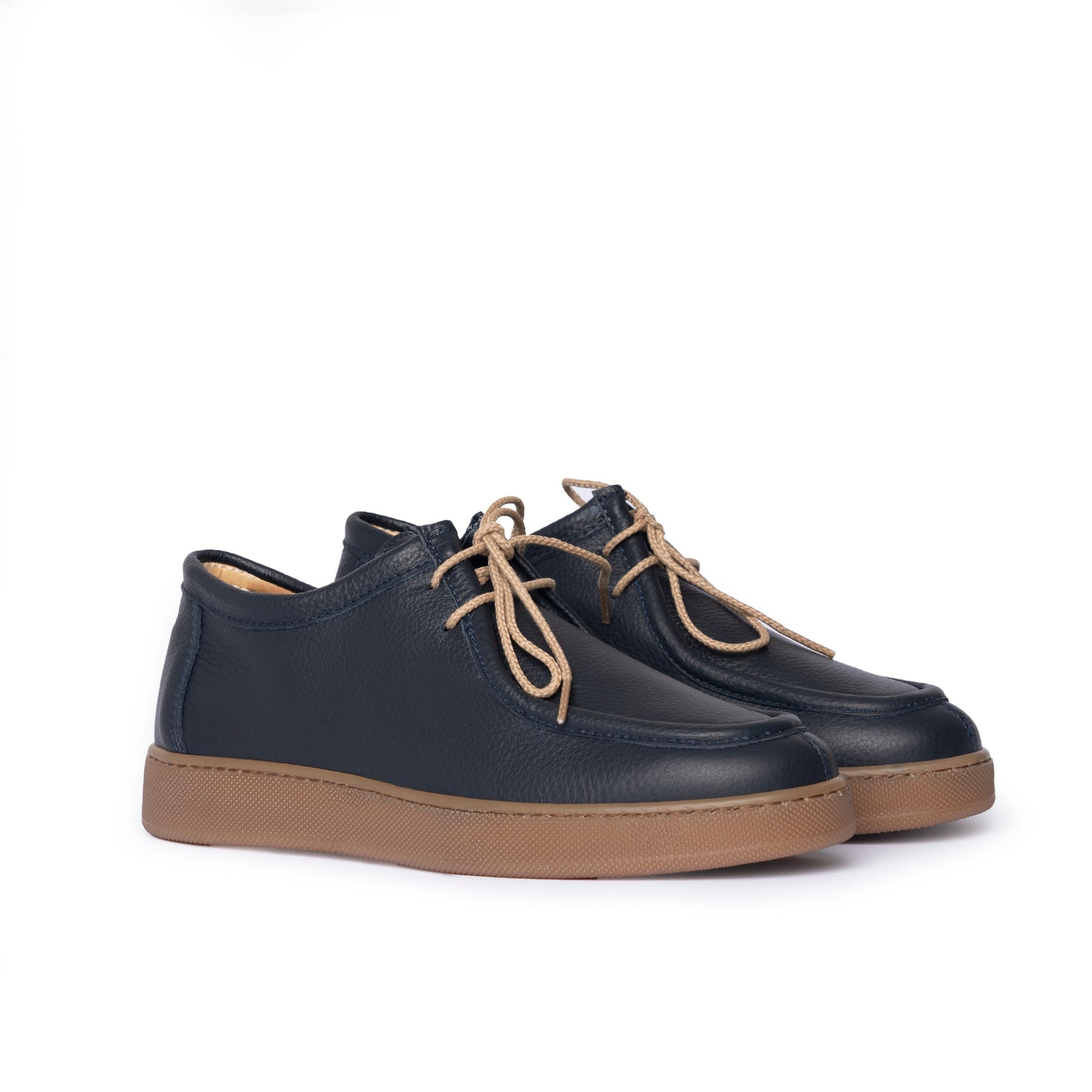 Frank Sneakers fondo ambra uomo in pelle bottolata