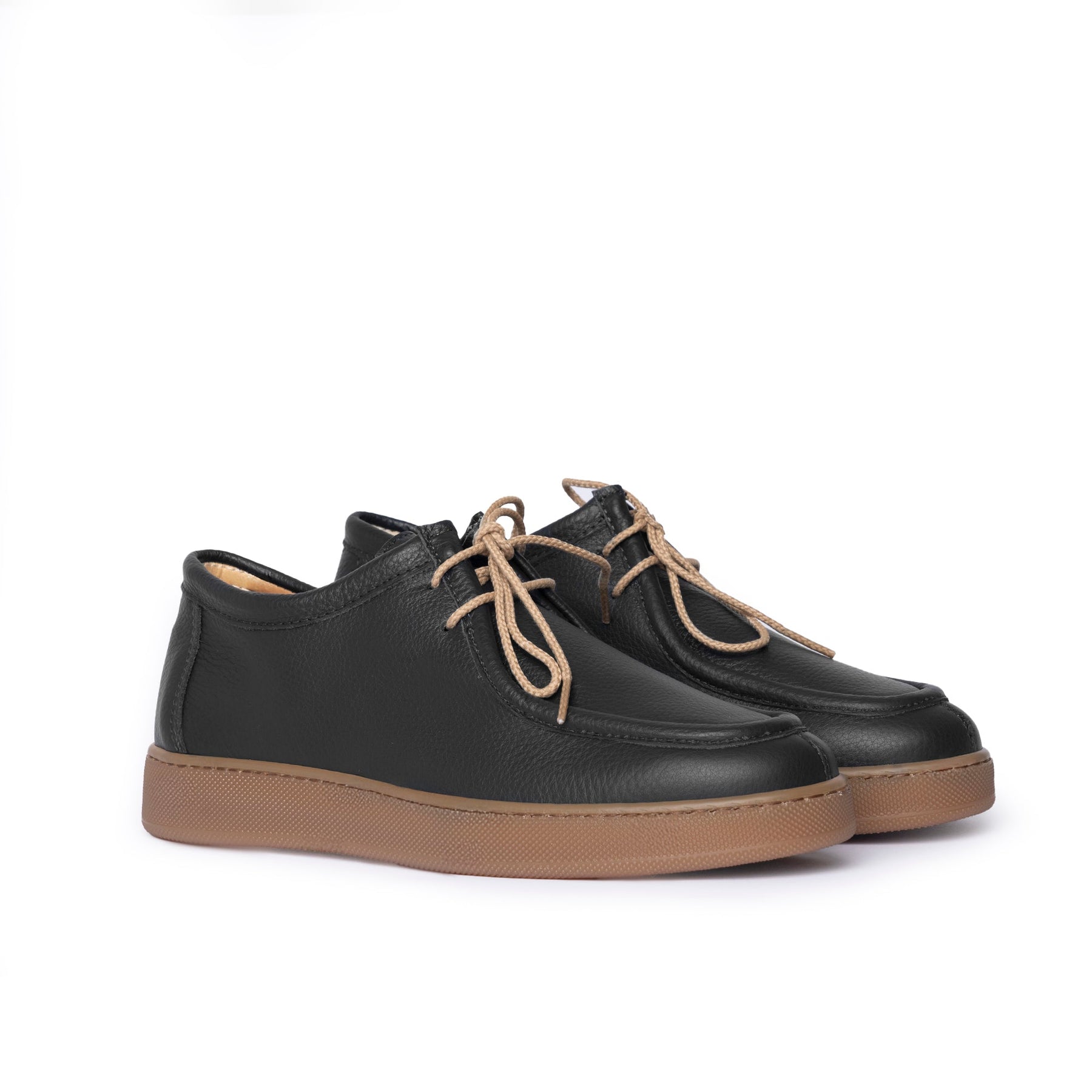 Frank Sneakers fondo ambra uomo in pelle bottolata