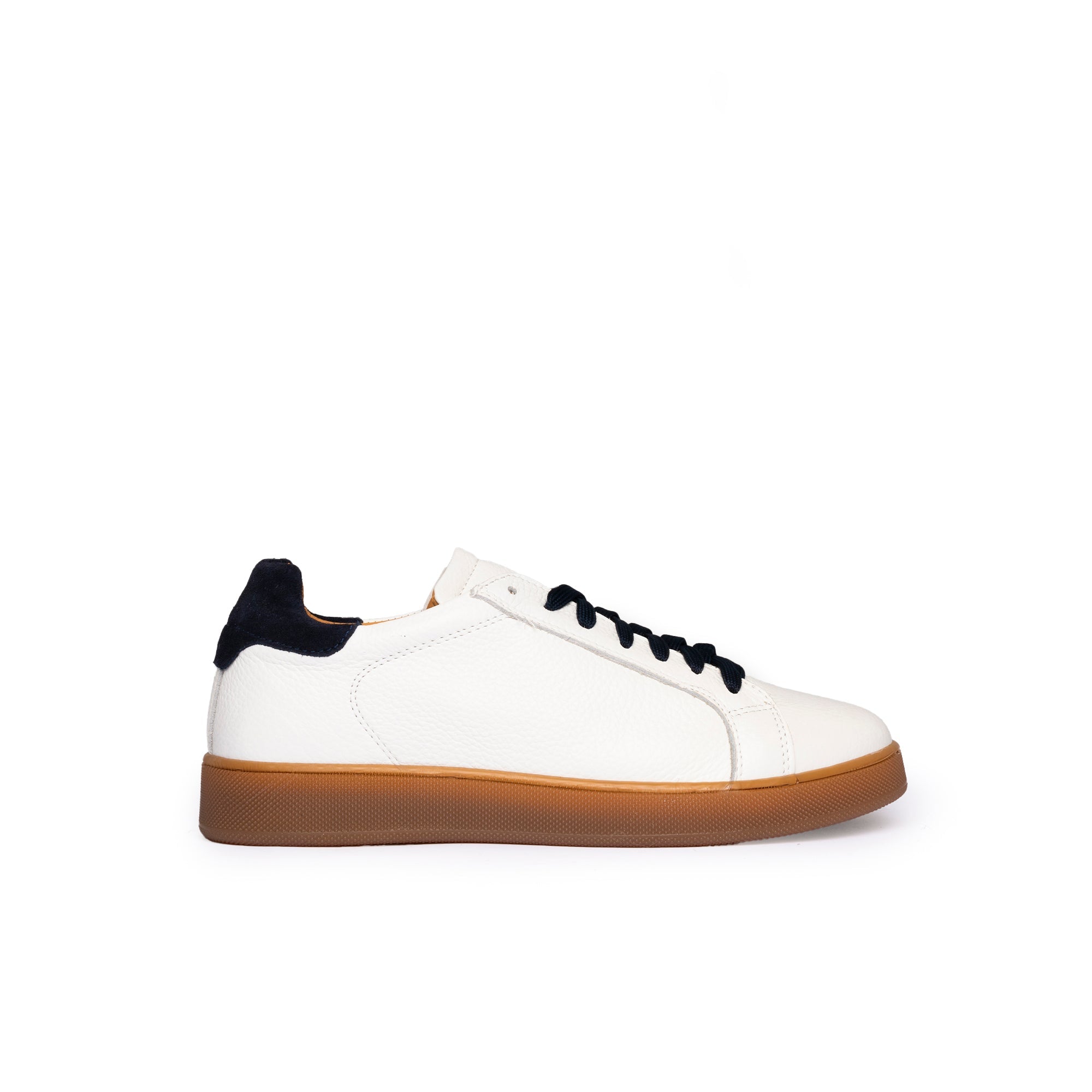Motion SNEAKERS BASSE UOMO IN VERA PELLE BOTTALATA FONDO AMBRA