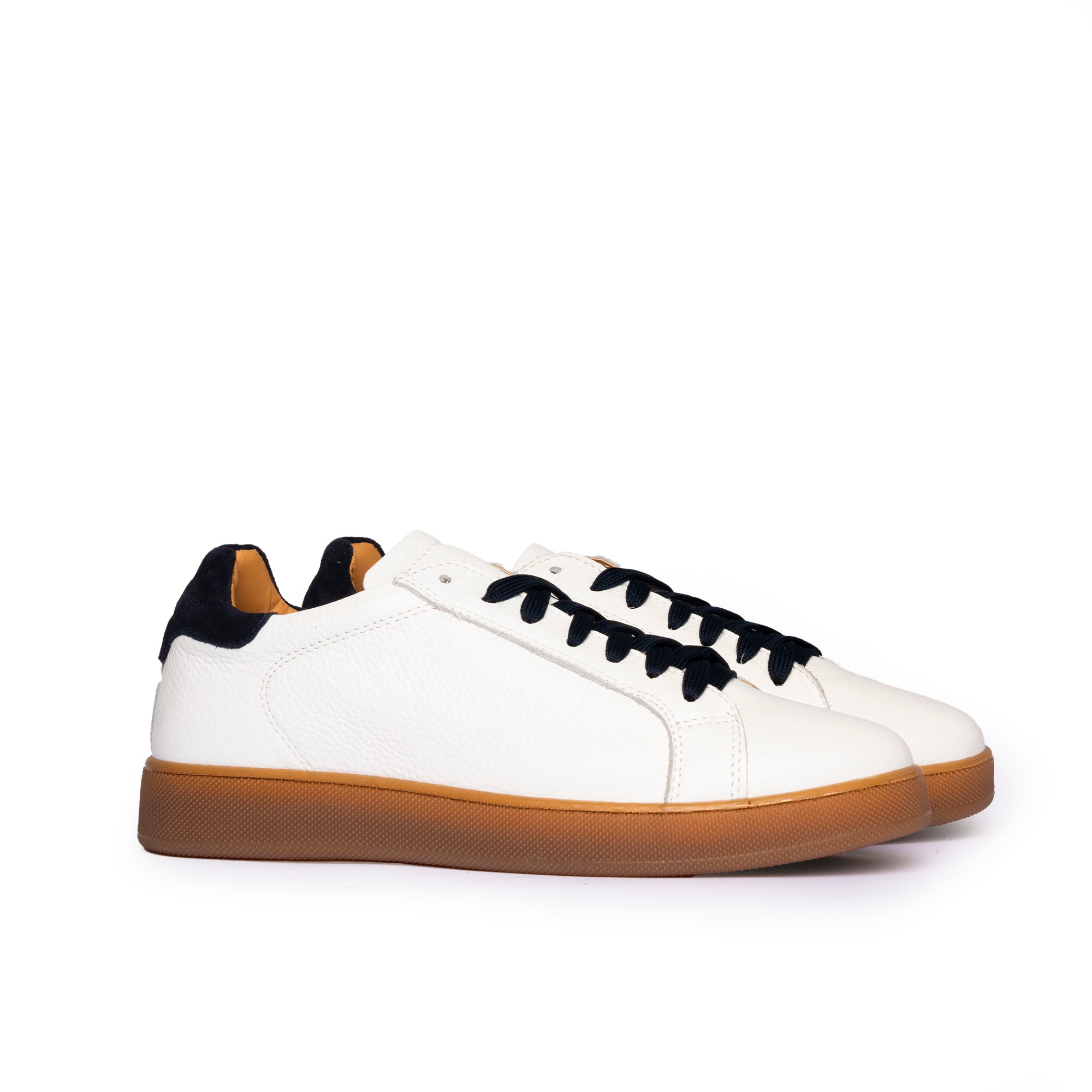 Motion SNEAKERS BASSE UOMO IN VERA PELLE BOTTALATA FONDO AMBRA