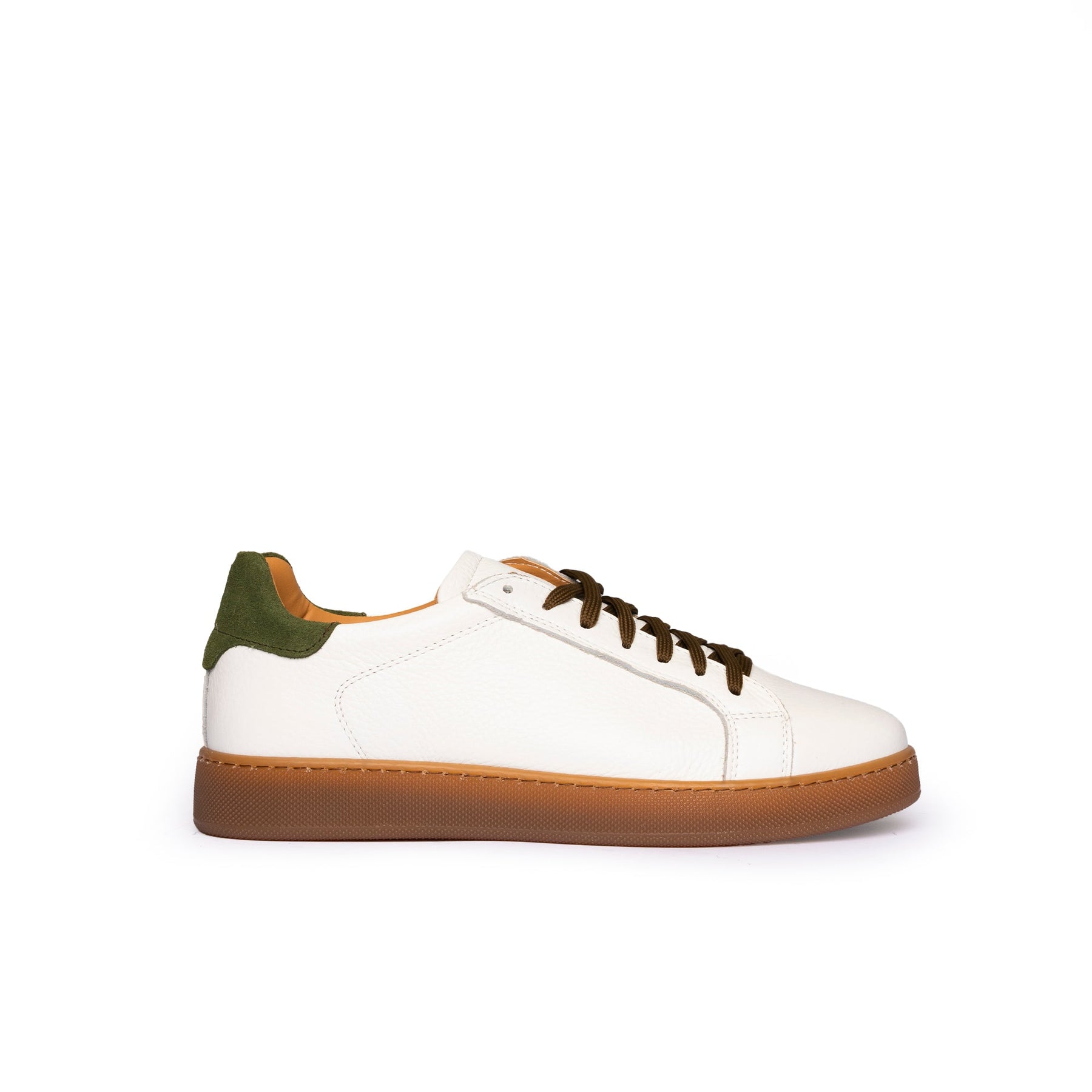 Motion SNEAKERS BASSE UOMO IN VERA PELLE BOTTALATA FONDO AMBRA